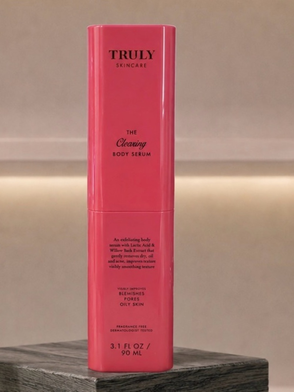 NEW TRULY Pink Clearing Body Serum Bottle